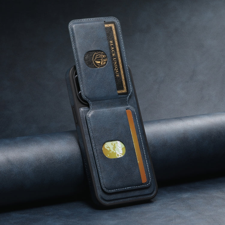 For iPhone 14 Plus Suteni M2 Oil Wax MagSafe Horizontal Card Bag Phone Case(Black) - HoMEdemic™ 