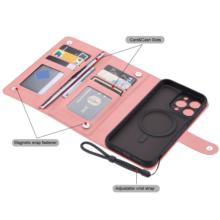 For iPhone 14 Plus ViLi GHA Series Shockproof MagSafe RFID Leather Attraction Horizontal Flip Phone Case(Pink) - HoMEdemic™ 