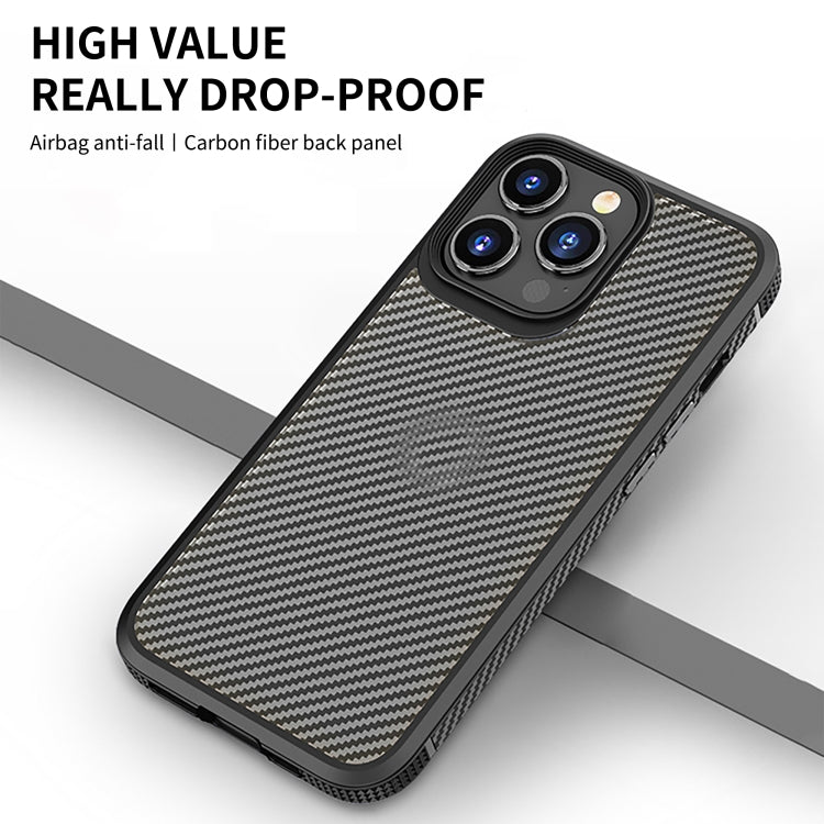 For iPhone 14 Plus iPAKY Carbon Fiber Texture Shockproof PC + TPU Protective Phone Case (Blue) - HoMEdemic™ 