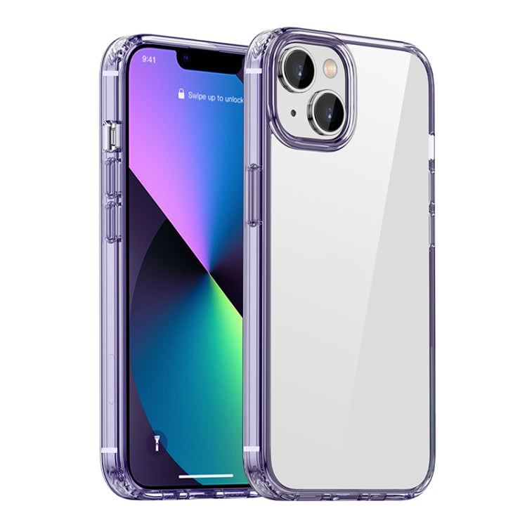 For iPhone 14 Plus iPAKY Shockproof PC + TPU Protective Phone Case (Transparent Purple) - HoMEdemic™ 