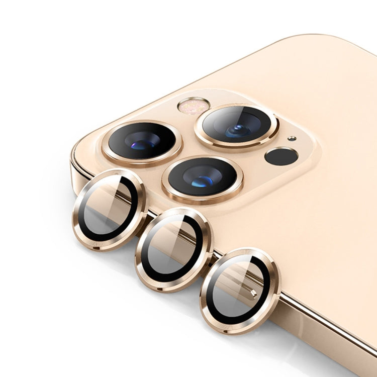 For iPhone 14 Pro / 14 Pro Max ENKAY 9H Rear Lens Metal Ring Tempered Glass Film(Gold) - HoMEdemic™ 