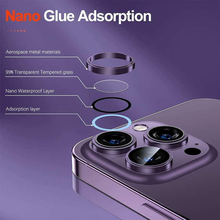 For iPhone 14 Pro / 14 Pro Max ENKAY AR Anti-reflection Camera Lens Glass Full Film(Sierra Blue) - HoMEdemic™ 