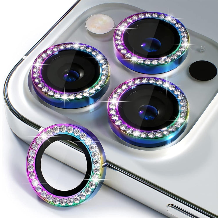 For iPhone 14 Pro / 14 Pro Max ENKAY AR Anti-reflection Individual Diamond Ring Camera Lens Glass Full Film(Colorful) - HoMEdemic™ 