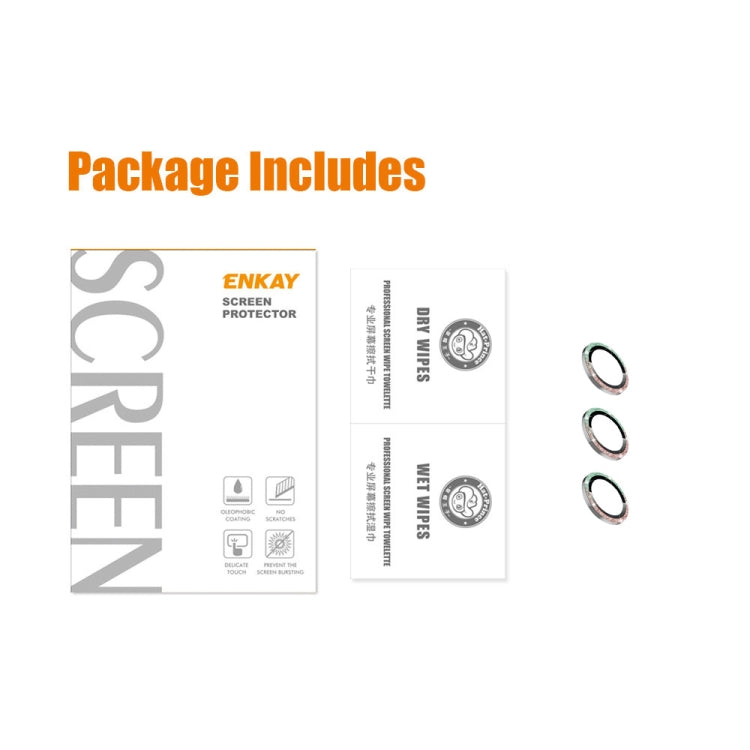 For iPhone 14 Pro / 14 Pro Max ENKAY Glitter Rear Lens Aluminium Alloy Tempered Glass Film(Pink) - HoMEdemic™ 