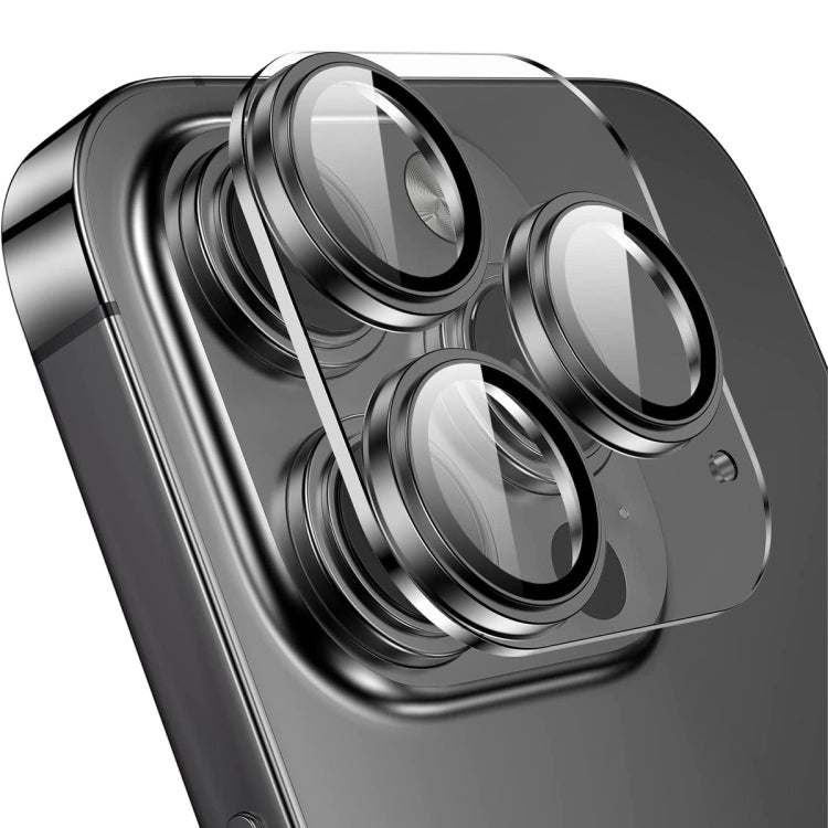 For iPhone 14 Pro / 14 Pro Max ENKAY Hat-Prince 9H Rear Camera Lens Tempered Glass Aluminium Alloy Film(Black) - HoMEdemic™ 