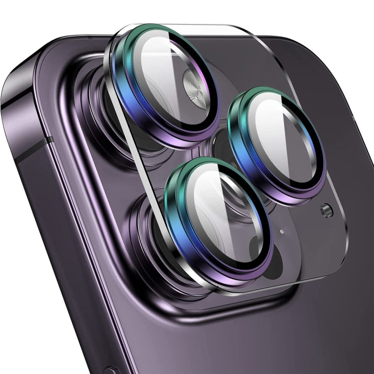 For iPhone 14 Pro / 14 Pro Max ENKAY Hat-Prince 9H Rear Camera Lens Tempered Glass Aluminium Alloy Film(Colorful) - HoMEdemic™ 