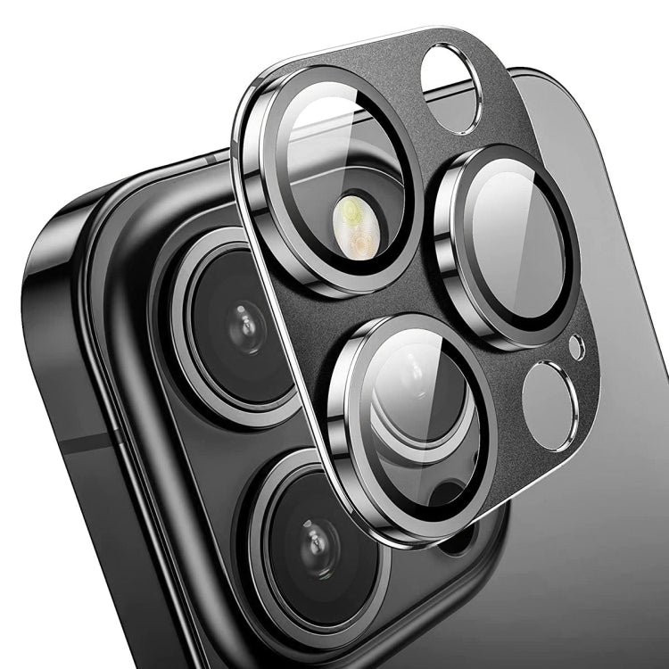 For iPhone 14 Pro / 14 Pro Max ENKAY Hat-Prince Anti-reflection Camera Lens Aluminium Alloy  Tempered Glass Film(Black) - HoMEdemic™ 