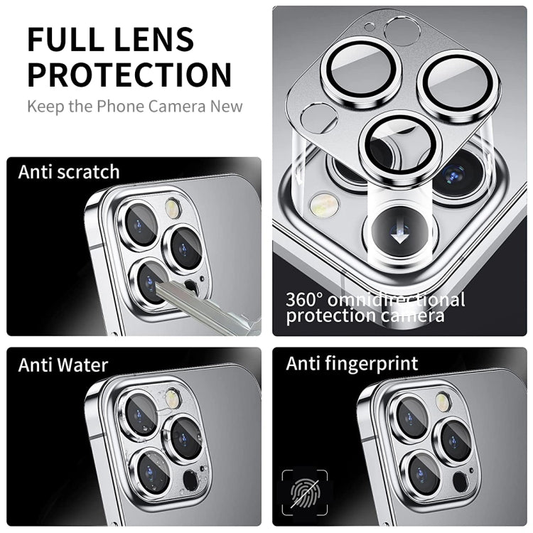 For iPhone 14 Pro / 14 Pro Max ENKAY Hat-Prince Anti-reflection Camera Lens Aluminium Alloy  Tempered Glass Film(Silver) - HoMEdemic™ 