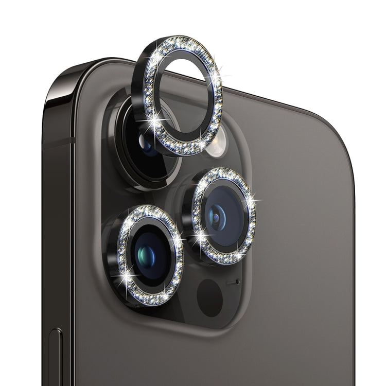 For iPhone 14 Pro / 14 Pro Max NORTHJO Camera Lens Tempered Glass Bling Glitter Metal Ring Film(Black) - HoMEdemic™ 