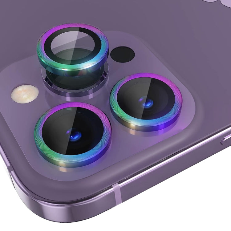 For iPhone 14 Pro / 14 Pro Max NORTHJO Camera Lens Tempered Glass CD Vein Metal Ring Film(Colorful) - HoMEdemic™ 