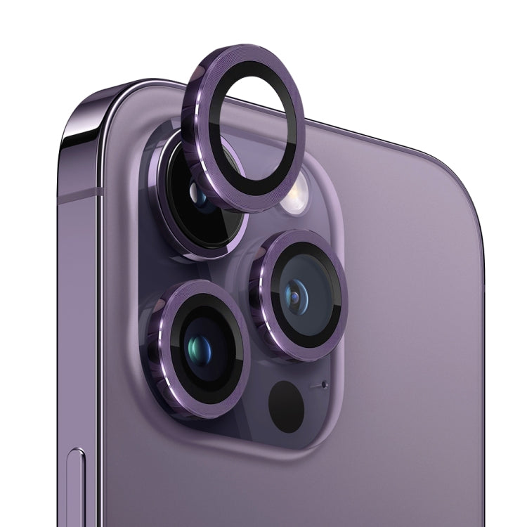 For iPhone 14 Pro / 14 Pro Max NORTHJO Camera Lens Tempered Glass CD Vein Metal Ring Film(Purple) - HoMEdemic™ 