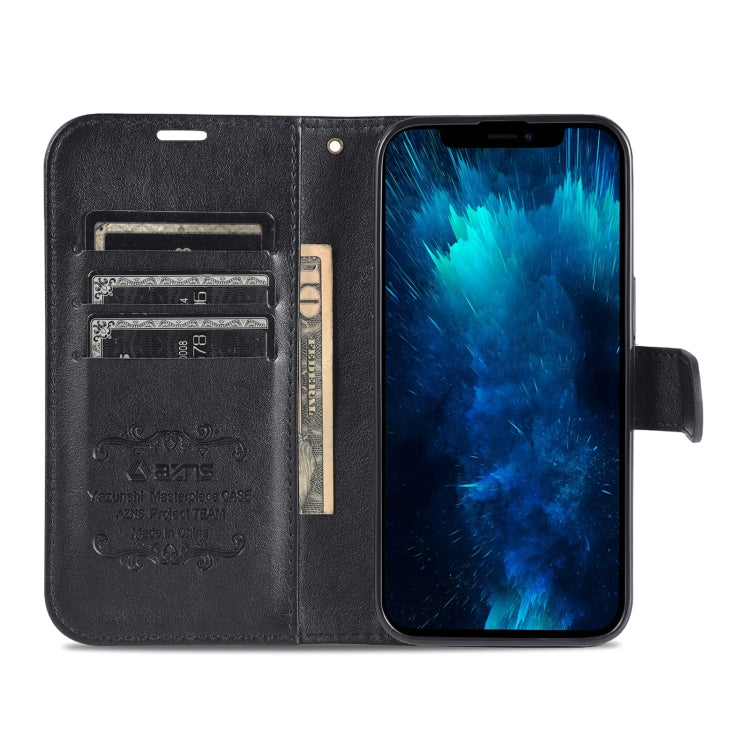 For iPhone 14 Pro AZNS Sheepskin Texture Horizontal Flip Leather Case(Black) - HoMEdemic™ 