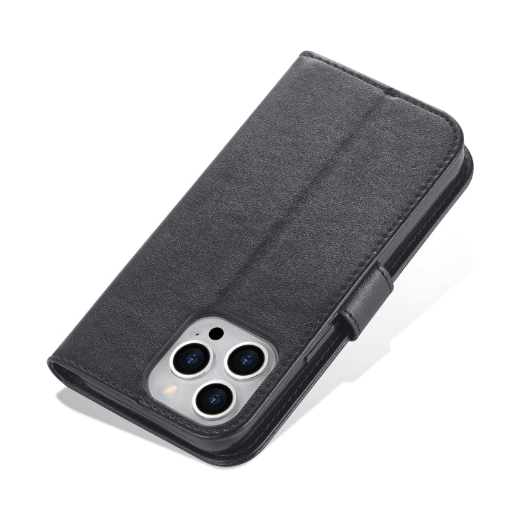 For iPhone 14 Pro AZNS Sheepskin Texture Horizontal Flip Leather Case(Black) - HoMEdemic™ 