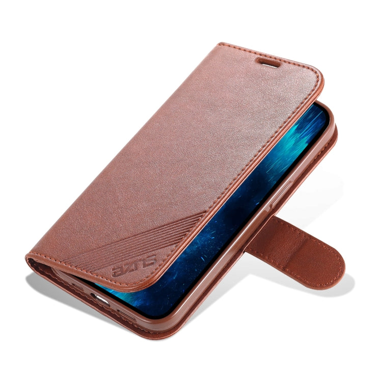 For iPhone 14 Pro AZNS Sheepskin Texture Horizontal Flip Leather Case(Brown) - HoMEdemic™ 