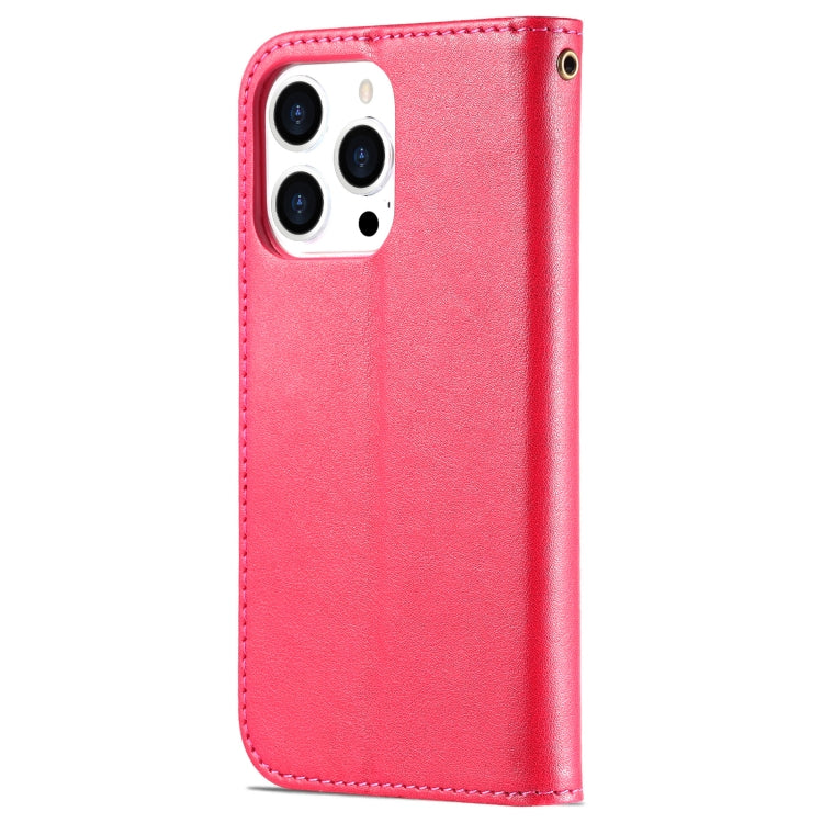 For iPhone 14 Pro AZNS Sheepskin Texture Horizontal Flip Leather Case(Red) - HoMEdemic™ 