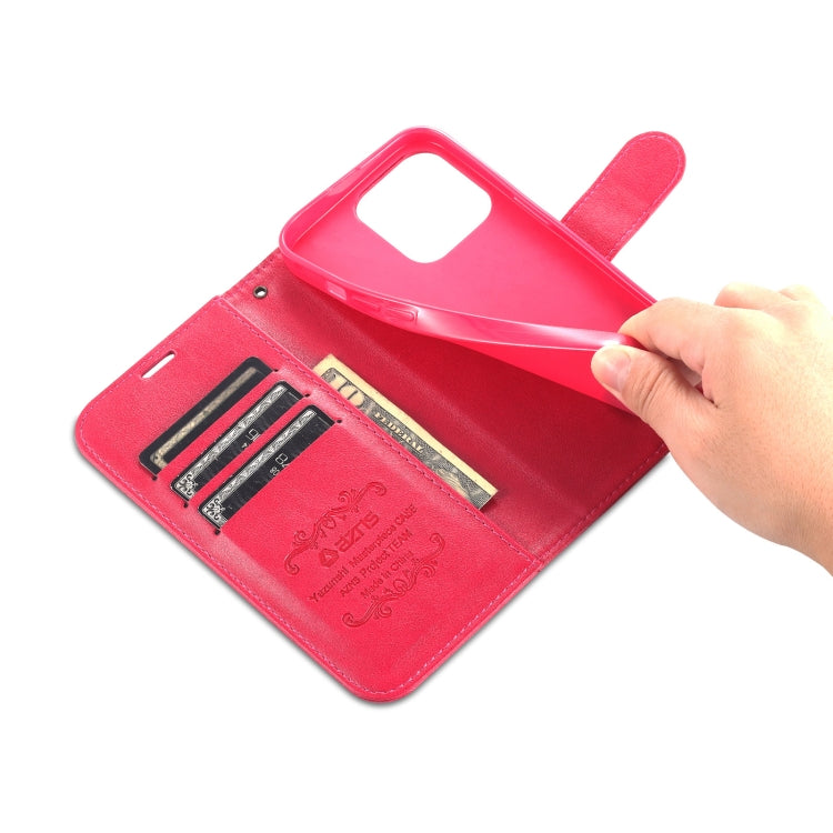For iPhone 14 Pro AZNS Sheepskin Texture Horizontal Flip Leather Case(Red) - HoMEdemic™ 