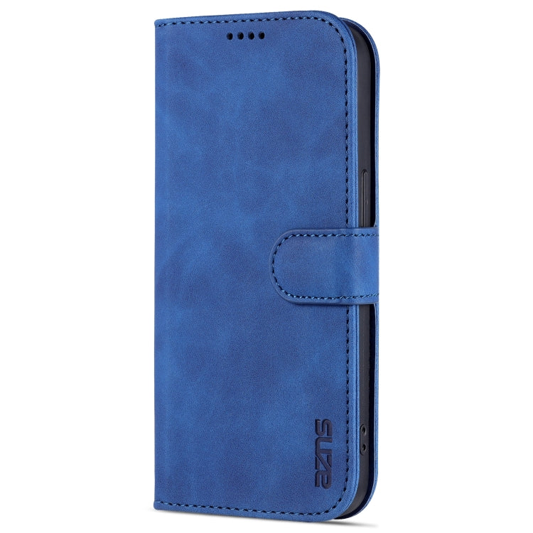 For iPhone 14 Pro AZNS Skin Feel Calf Texture Horizontal Flip Leather Case(Blue) - HoMEdemic™ 