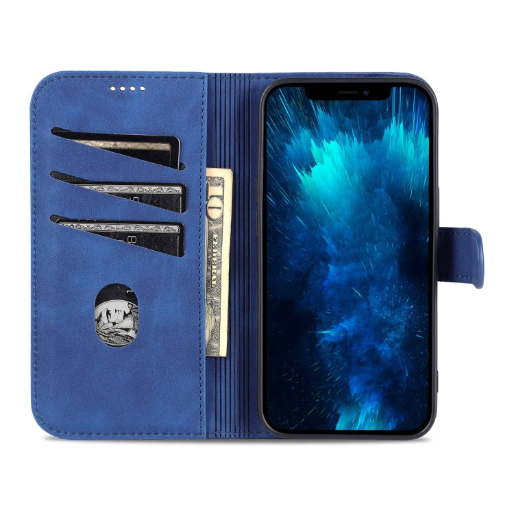 For iPhone 14 Pro AZNS Skin Feel Calf Texture Horizontal Flip Leather Case(Blue) - HoMEdemic™ 