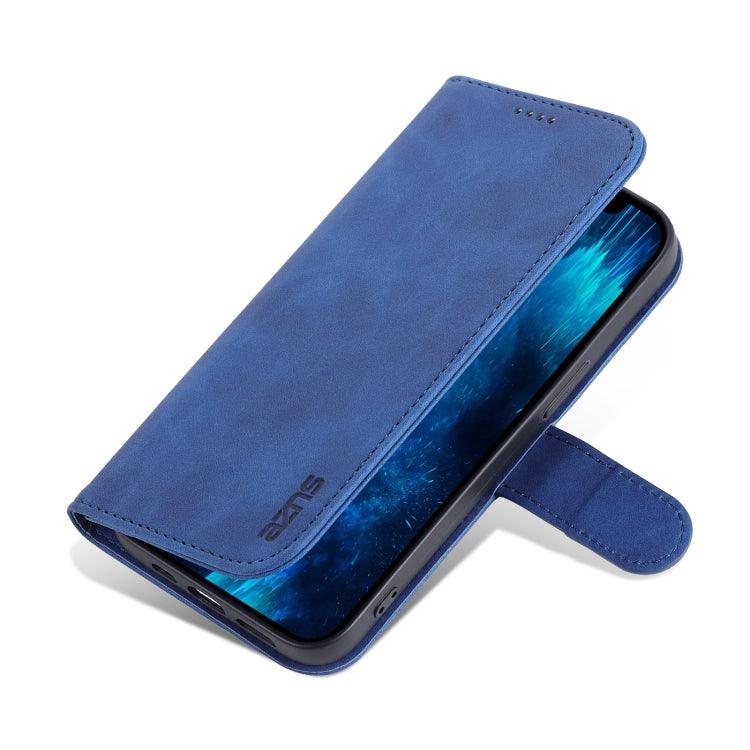 For iPhone 14 Pro AZNS Skin Feel Calf Texture Horizontal Flip Leather Case(Blue) - HoMEdemic™ 