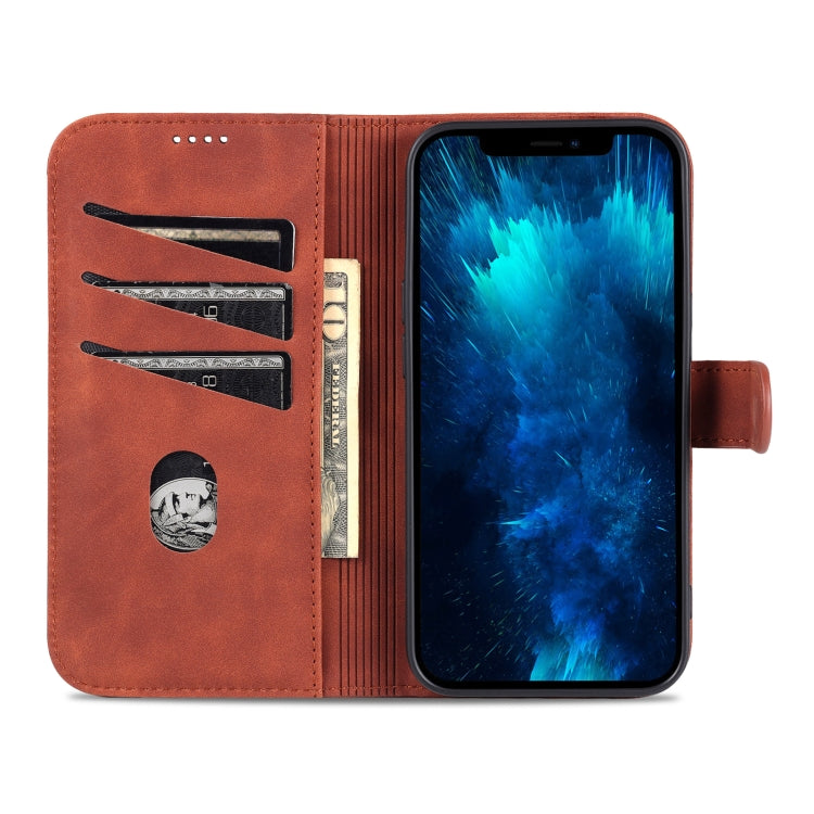 For iPhone 14 Pro AZNS Skin Feel Calf Texture Horizontal Flip Leather Case(Brown) - HoMEdemic™ 