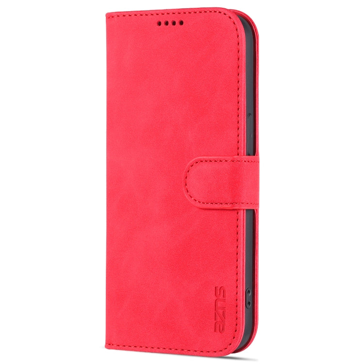 For iPhone 14 Pro AZNS Skin Feel Calf Texture Horizontal Flip Leather Case(Red) - HoMEdemic™ 
