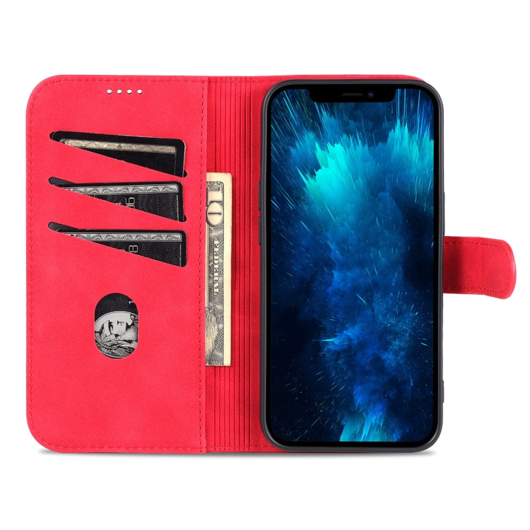 For iPhone 14 Pro AZNS Skin Feel Calf Texture Horizontal Flip Leather Case(Red) - HoMEdemic™ 