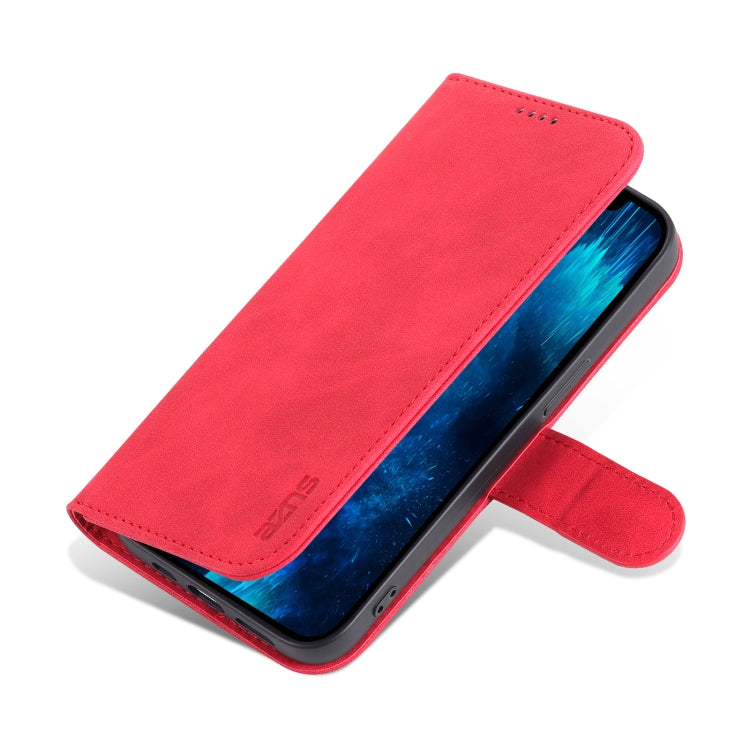 For iPhone 14 Pro AZNS Skin Feel Calf Texture Horizontal Flip Leather Case(Red) - HoMEdemic™ 
