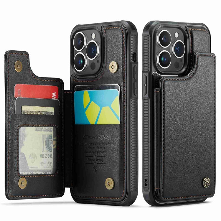 For iPhone 14 Pro CaseMe C22 Card Slots Holder RFID Anti-theft Phone Case(Black) - HoMEdemic™ 