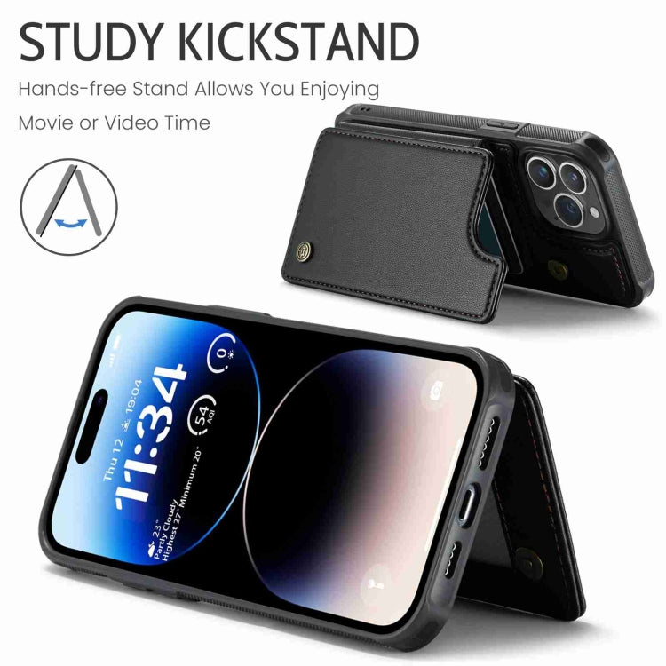 For iPhone 14 Pro CaseMe C22 Card Slots Holder RFID Anti-theft Phone Case(Black) - HoMEdemic™ 