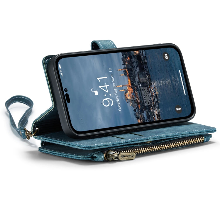 For iPhone 14 Pro CaseMe C30 Multifunctional Phone Leather Case(Blue) - HoMEdemic™ 