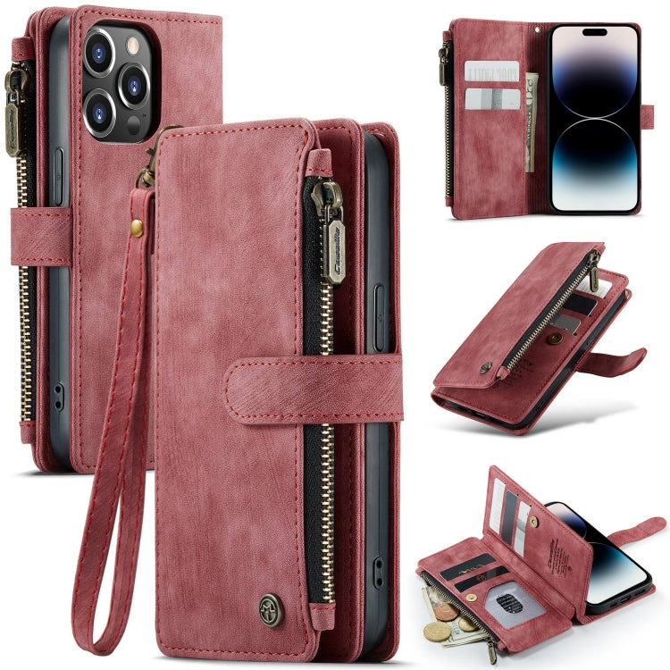 For iPhone 14 Pro CaseMe C30 Multifunctional Phone Leather Case(Red) - HoMEdemic™ 