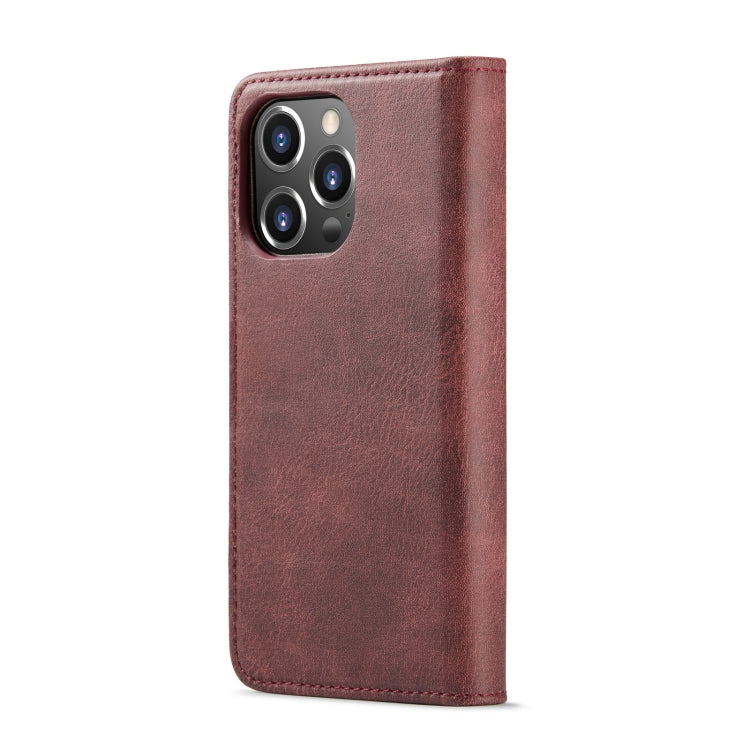 For iPhone 14 Pro DG.MING Crazy Horse Texture Detachable Magnetic Leather Case(Red) - HoMEdemic™ 