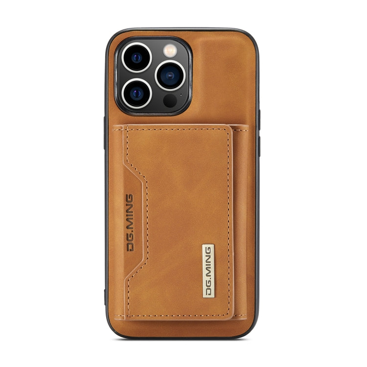 For iPhone 14 Pro DG.MING M2 Series 3-Fold Card Bag Leather Case(Brown) - HoMEdemic™ 
