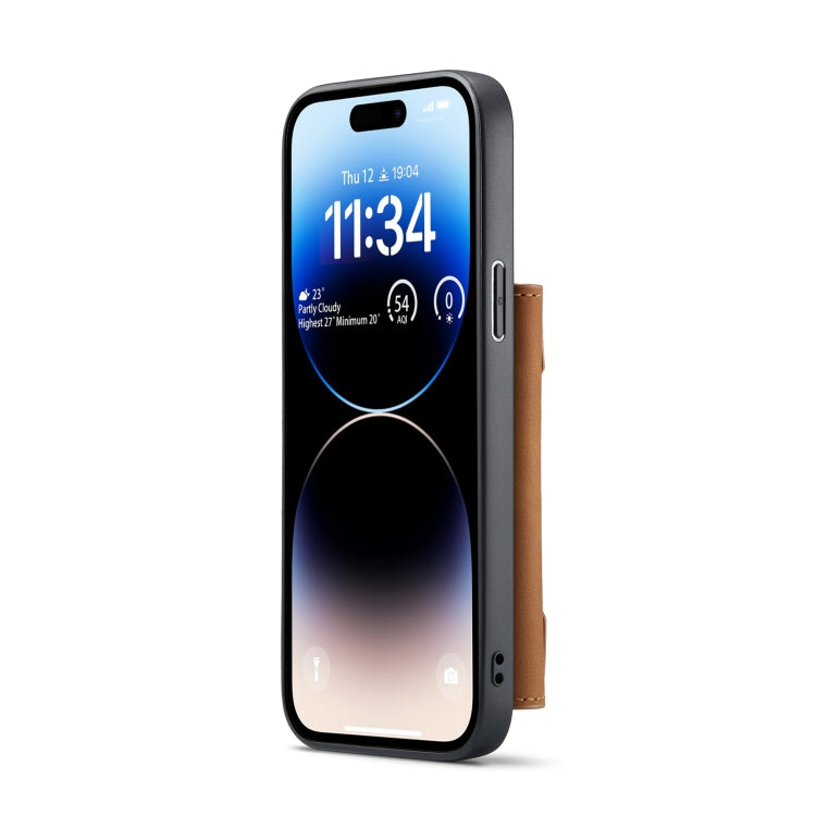 For iPhone 14 Pro DG.MING M2 Series 3-Fold Card Bag Leather Case(Brown) - HoMEdemic™ 