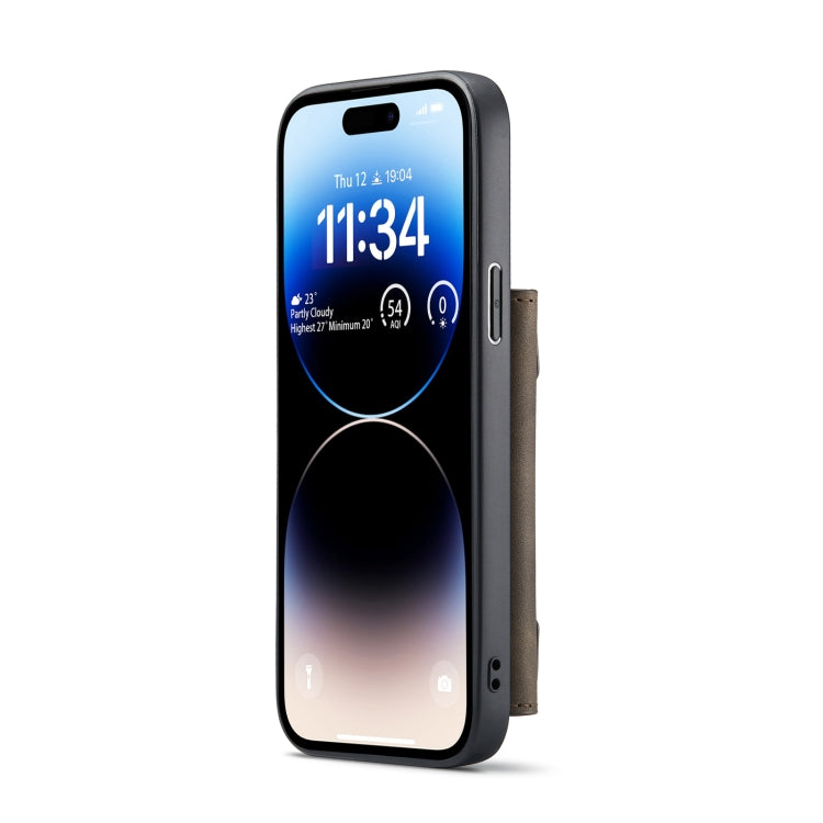 For iPhone 14 Pro DG.MING M2 Series 3-Fold Card Bag Leather Case(Coffee) - HoMEdemic™ 