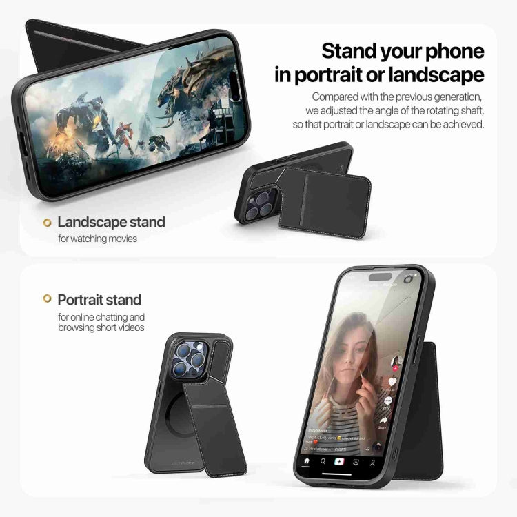 For iPhone 14 Pro DUX DUCIS Rafi II Series MagSafe Magnetic Holder RFID Phone Case(Black) - HoMEdemic™ 