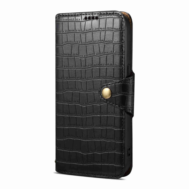 For iPhone 14 Pro Denior Crocodile Texture Oil Edge Leather Phone Case(Black) - HoMEdemic™ 
