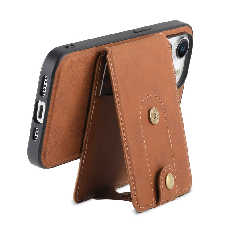 For iPhone 14 Pro Denior D14 NK Retro Pattern MagSafe Magnetic Card Holder Leather Phone Case(Brown) - HoMEdemic™ 