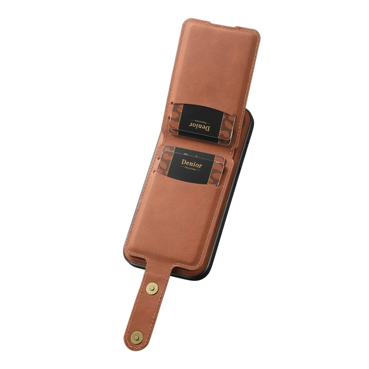For iPhone 14 Pro Denior D14 NK Retro Pattern MagSafe Magnetic Card Holder Leather Phone Case(Brown) - HoMEdemic™ 