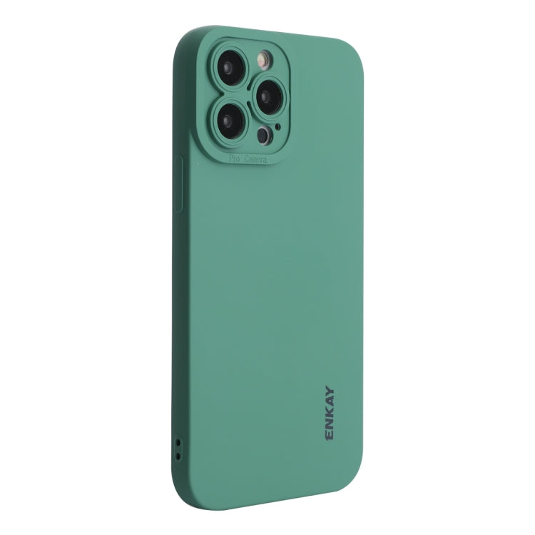 For iPhone 14 Pro ENKAY Liquid Silicone Shockproof Phone Case(Dark Green) - HoMEdemic™ 