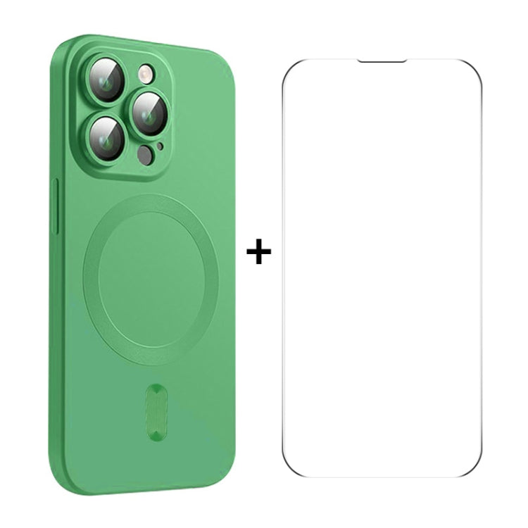 For iPhone 14 Pro ENKAY MagSafe Matte TPU Phone Case with Lens Film & Screen Glass Film(Green) - HoMEdemic™ 