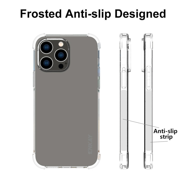 For iPhone 14 Pro ENKAY Transparent TPU Shockproof Phone Case with Glass Film - HoMEdemic™ 