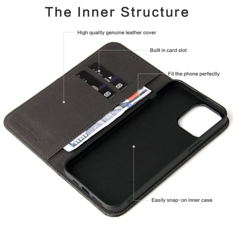 For iPhone 14 Pro Fierre Shann Crocodile Texture Magnetic Genuine Leather Phone Case(Black) - HoMEdemic™ 