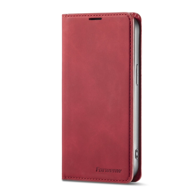 For iPhone 14 Pro Forwenw Dream Series Oil Edge Strong Magnetism Leather Phone Case(Red) - HoMEdemic™ 