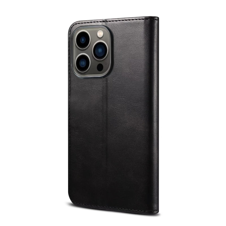 For iPhone 14 Pro GUSSIM Horizontal Flip Leather Phone Case(Black) - HoMEdemic™ 