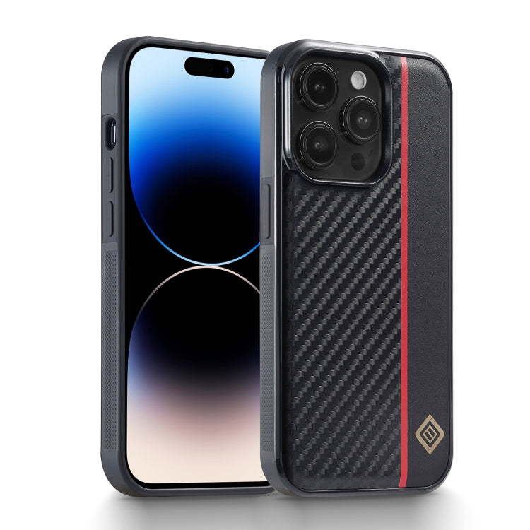 For iPhone 14 Pro LC.IMEEKE 3 in 1 Carbon Fiber Texture Shockproof Phone Case(Black) - HoMEdemic™ 