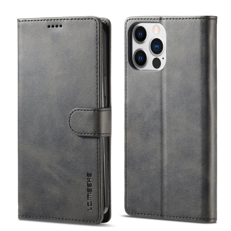 For iPhone 14 Pro LC.IMEEKE Calf Texture Horizontal Flip Leather Case(Black) - HoMEdemic™ 