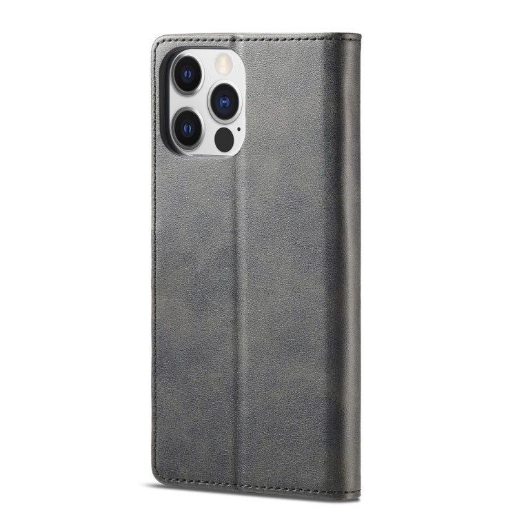 For iPhone 14 Pro LC.IMEEKE Calf Texture Horizontal Flip Leather Case(Black) - HoMEdemic™ 