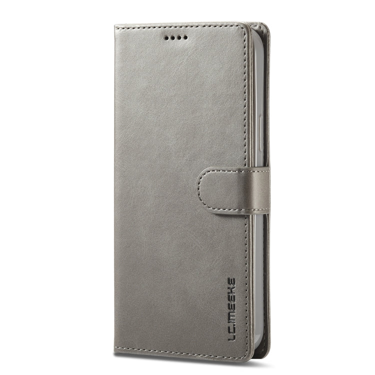 For iPhone 14 Pro LC.IMEEKE Calf Texture Horizontal Flip Leather Case(Grey) - HoMEdemic™ 