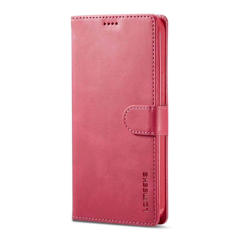 For iPhone 14 Pro LC.IMEEKE Calf Texture Horizontal Flip Leather Case(Red) - HoMEdemic™ 